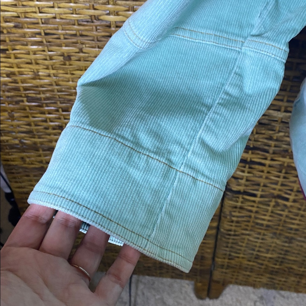 NWOT Tulle Plus seafoam green button up corduroy utility jacket 2X - Picture 5 of 10